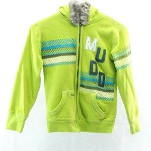 Mudd Youth Girls Kids Green Winter Fall Jacket with Hood  Size 7-8  XS/S